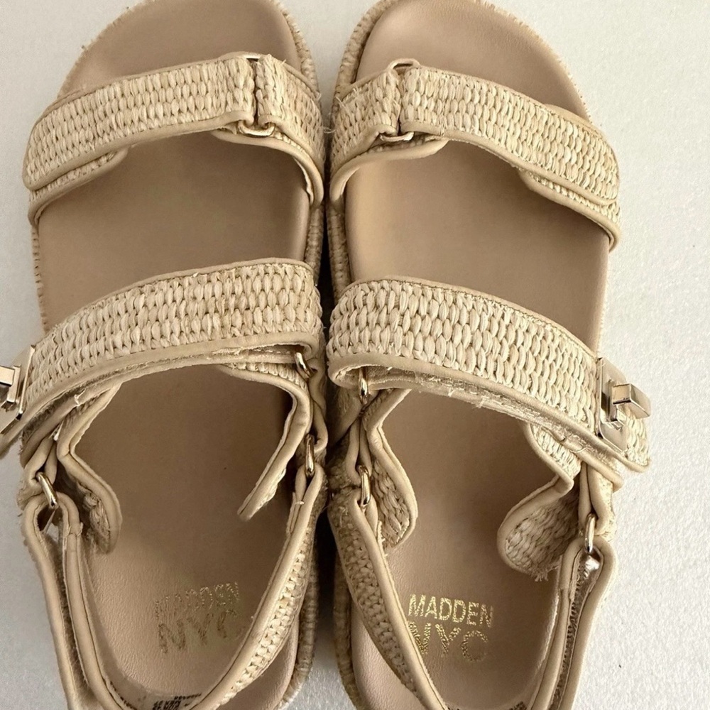 Madden NYC Beige Braided Espadrille Platform Sandal - Picture 3 of 11